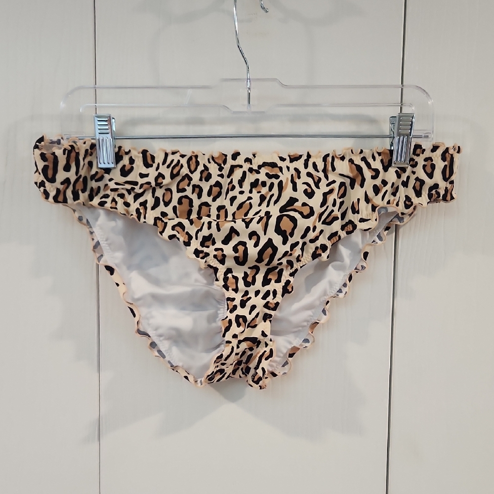 Shade & Shore Brown and Black Leopard Print Bikini Bottoms